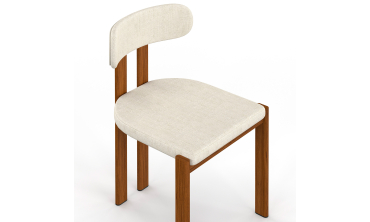 Chaises Elsa bouclette pieds effet noyer - lot de 4