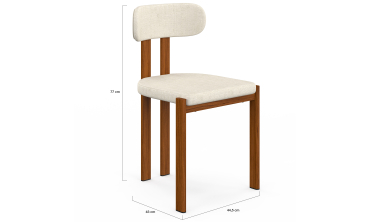 Chaises Elsa bouclette pieds effet noyer - lot de 4