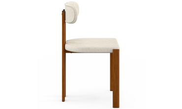 Chaises Elsa bouclette pieds effet noyer - lot de 4