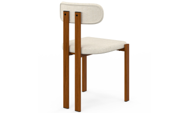 Chaises Elsa bouclette pieds effet noyer - lot de 4