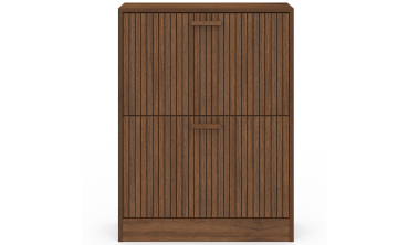 Meuble chaussures Faustine effet noyer 2 portes - 12 paires