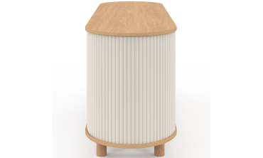Meuble TV Kanel beige effet cannelé 140cm