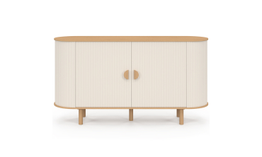 Buffet Kanel 2 portes beige effet cannelé 140cm