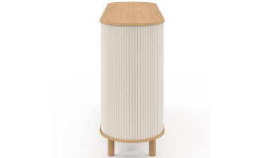 Buffet Kanel 2 portes beige effet cannelé 140cm