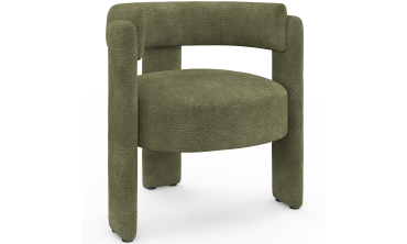 Fauteuil tripode Georges tissu chenille vert