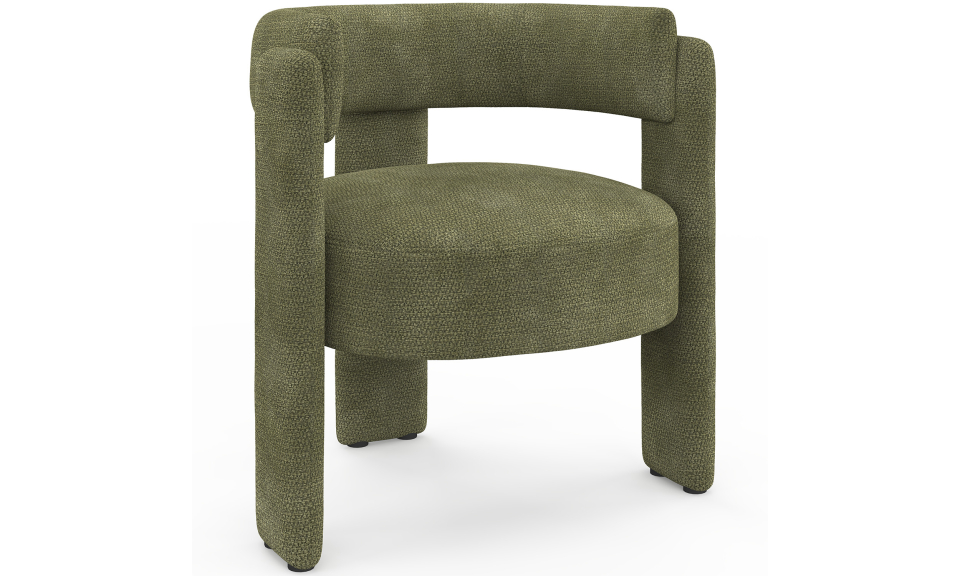 Fauteuil tripode Georges tissu chenille vert
