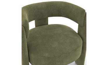 Fauteuil tripode Georges tissu chenille vert