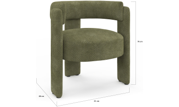 Fauteuil tripode Georges tissu chenille vert