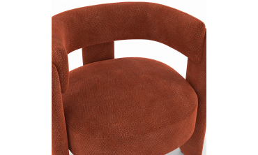 Fauteuil tripode Georges tissu chenille terracotta