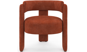Fauteuil tripode Georges tissu chenille terracotta