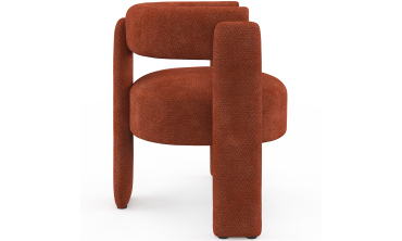 Fauteuil tripode Georges tissu chenille terracotta