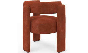 Fauteuil tripode Georges tissu chenille terracotta