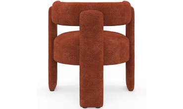 Fauteuil tripode Georges tissu chenille terracotta