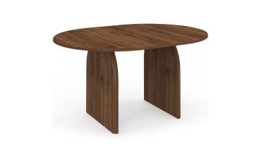 Table à manger ronde extensible Japandi effet noyer Ø110-150cm