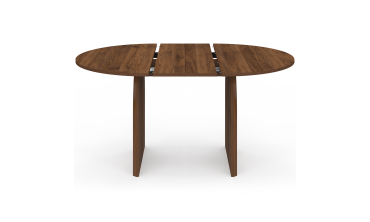 Table à manger ronde extensible Japandi effet noyer Ø110-150cm