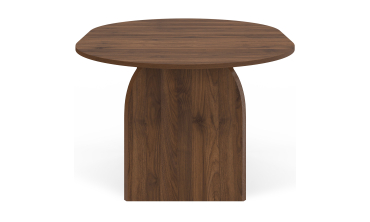 Table à manger ronde extensible Japandi effet noyer Ø110-150cm