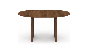 Table à manger ronde extensible Japandi effet noyer Ø110-150cm