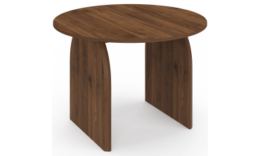 Table à manger ronde extensible Japandi effet noyer Ø110-150cm