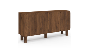 Buffet Miranda 4 portes effet noyer 160cm