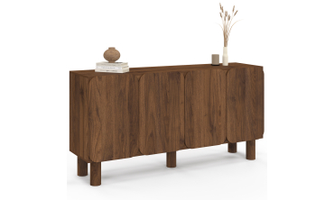 Buffet Miranda 4 portes effet noyer 160cm