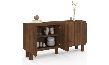 Buffet Miranda 4 portes effet noyer 160cm