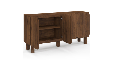 Buffet Miranda 4 portes effet noyer 160cm