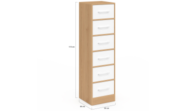 Meuble d'appoint Uma 6 tiroirs