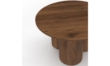 Table basse ronde Olympia effet noyer Ø70cm