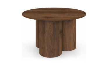Table basse ronde Olympia effet noyer Ø70cm