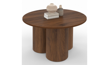 Table basse ronde Olympia effet noyer Ø70cm