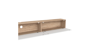 Meuble TV suspendu Michigan bois et blanc 270cm