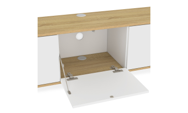 Meuble TV suspendu Elora bois blanc 180cm