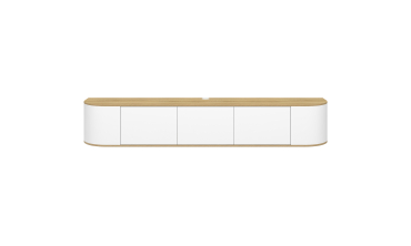 Meuble TV suspendu Elora bois blanc 180cm