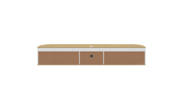 Meuble TV suspendu Elora bois blanc 180cm