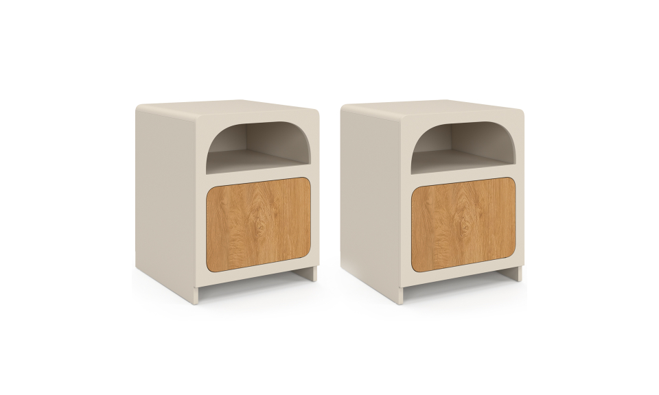 Tables de chevet Athènes 1 tiroir 1 niche - lot de 2