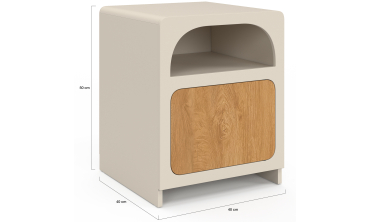 Tables de chevet Athènes 1 tiroir 1 niche - lot de 2