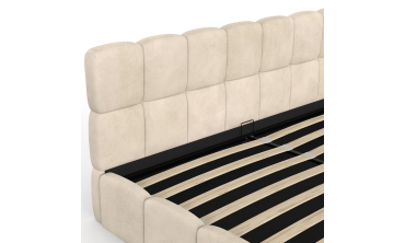 Lit coffre Bubble 180x200cm velours beige