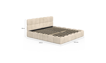 Lit coffre Bubble 180x200cm velours beige
