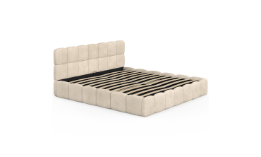Lit coffre Bubble 180x200cm velours beige