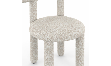 Chaises Rania tissu bouclette crème - lot de 2