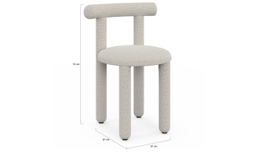 Chaises Rania tissu bouclette crème - lot de 2