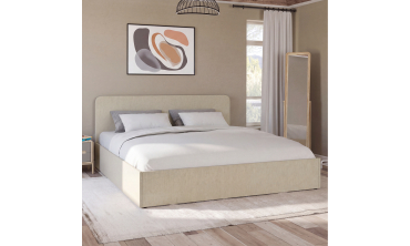 Lit coffre Louise 180x200cm tissu beige
