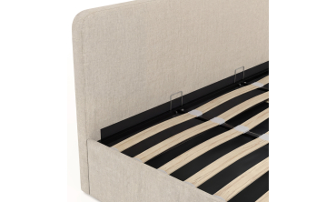 Lit coffre Louise 180x200cm tissu beige
