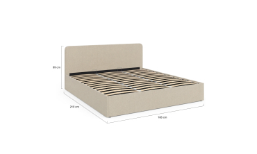 Lit coffre Louise 180x200cm tissu beige