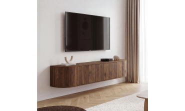 Meuble TV suspendu Elora effet noyer 180cm