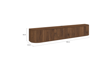 Meuble TV suspendu Elora effet noyer 180cm