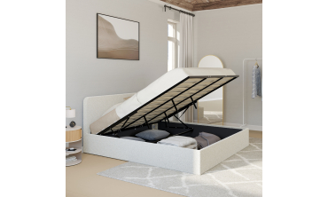Lit coffre Louise 180x200cm tissu bouclette