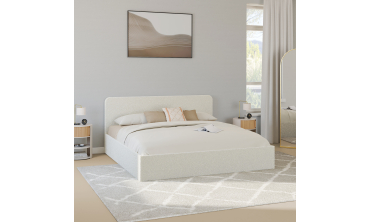 Lit coffre Louise 180x200cm tissu bouclette