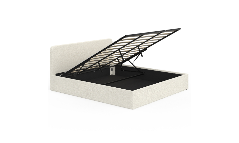 Lit coffre Louise 180x200cm tissu bouclette