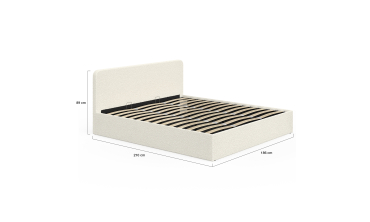 Lit coffre Louise 180x200cm tissu bouclette